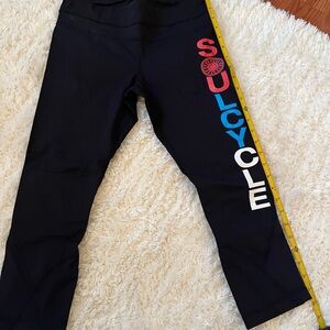Lululemon SoulCycle Black Leggings with Colorful Logo